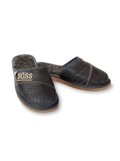 pantofle boss šedé
