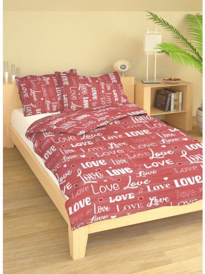 bavlnene povleceni love cervena