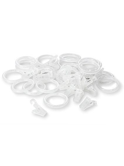 průhledné kroužky a žabky pro garnýže 16 mm