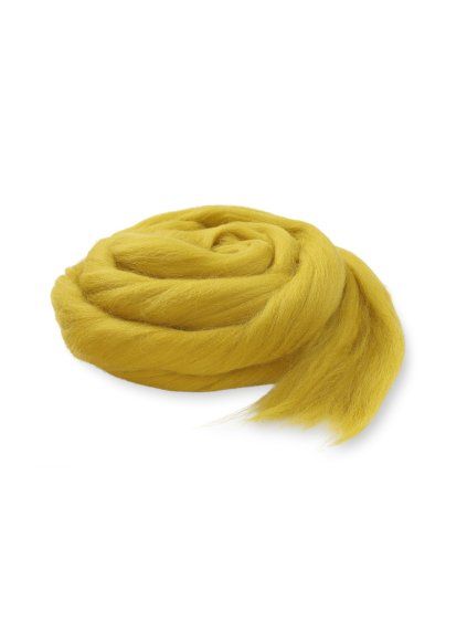 Česaná ovčí Merino vlna barva tabákově žlutá