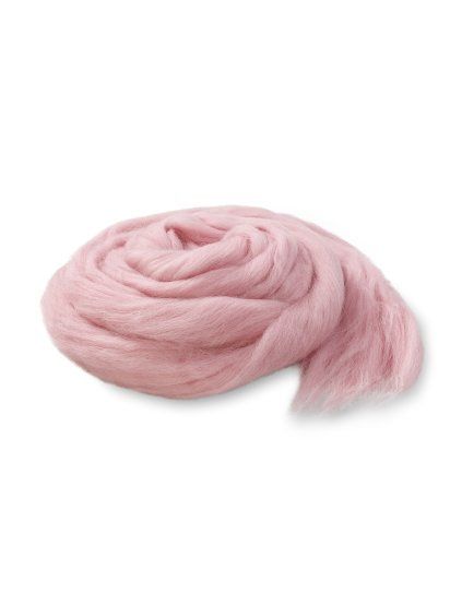Česaná ovčí Merino vlna barva pudrově růžová