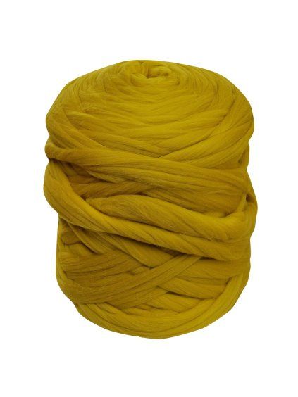 Česaná ovčí Merino vlna barva tabákově žlutá